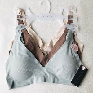 Danskin   Invisible Support Wireless BRAS, Removable Pads,  Back Closure 3-Pack
